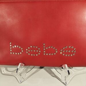 Bebe Red Studded purse, clutch or wristlet